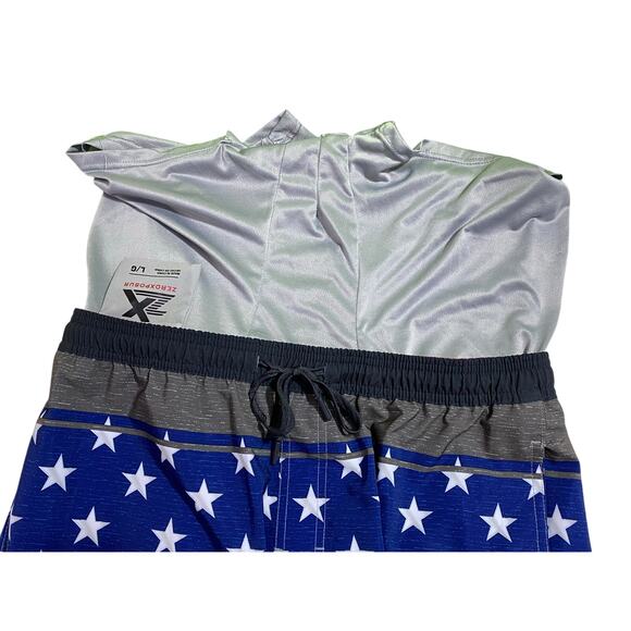 Zero Exposure Men's USA size L UPF 50+ comfort liner stretch Black swim trunks - Picture 7 of 7